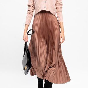 All Saints Andrea Pleated Maxi Dress with Cardigan, Rose